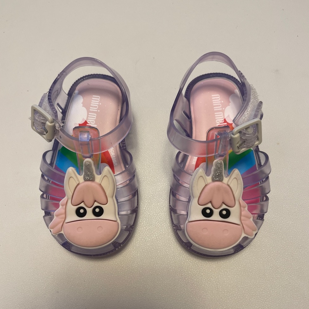 Mini Melissa Unicorn Sandal Shoe - sz 5 like new